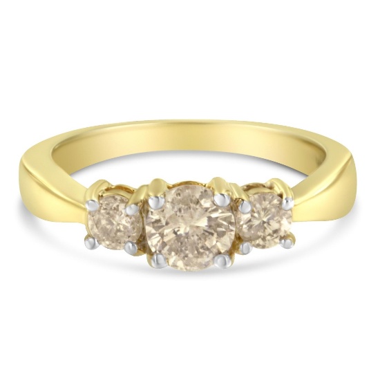 10k Gold 1.01ct Diamond Three Stone Ring