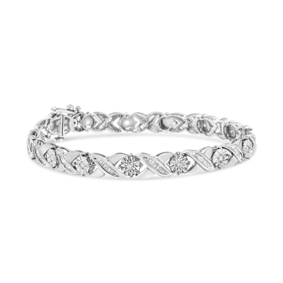 Dazzling 1.08ct Diamond Tennis Link Bracelet
