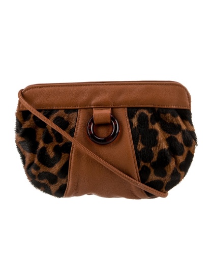 Carlos Falchi Brown Ponyhair Gold-tone Shldr Bag