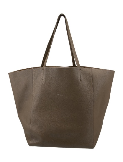 Celine Horizontal Cabas Medium Silver Leather Tote