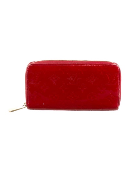 Louis Vuitton Red Vernis Patent Zippy Wallet