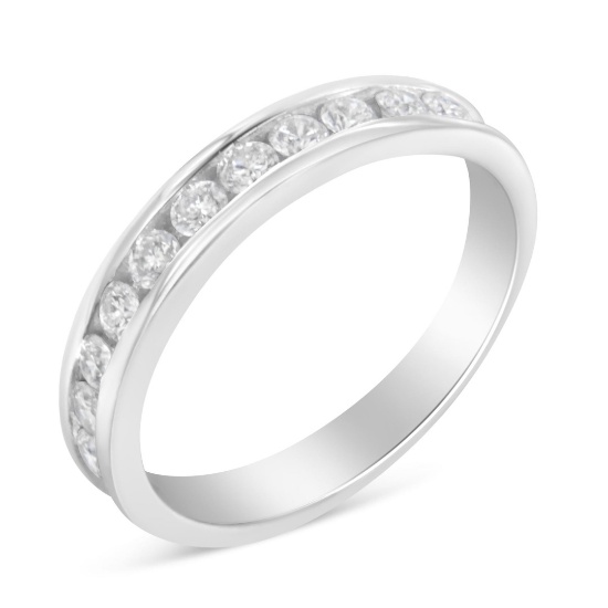 Igi Certified 18k Gold .50ct Diamond Channel Band
