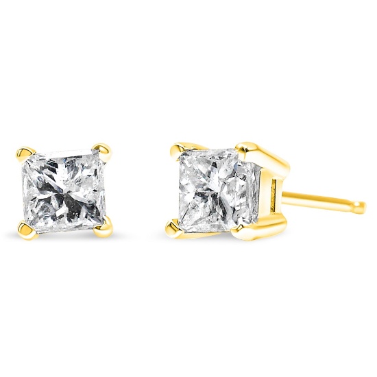 Certified 14k Gold .40ct Diamond Stud Earrings