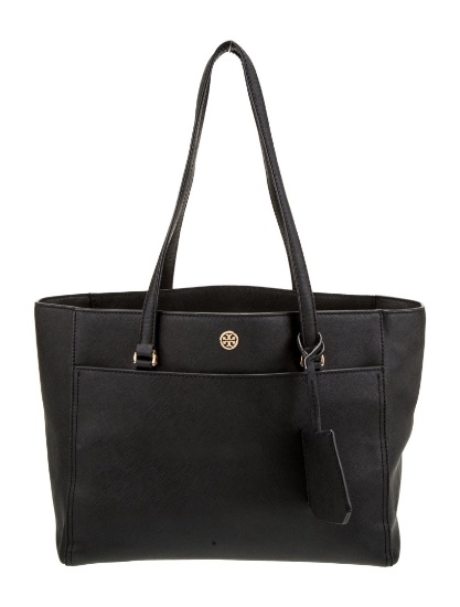Tory Burch Saffiano Leather Open Top Bucket Bag