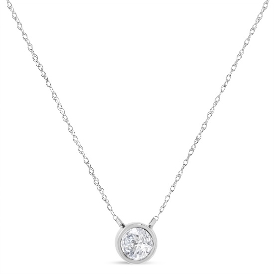 14k Gold .33ct Diamond Modern Bezel-set Necklace