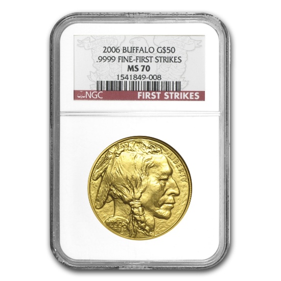 2006 1 Oz Gold Buffalo Ms-70 Ngc (first Strikes)