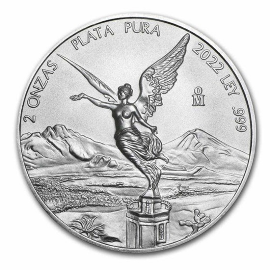 2022 Mexico 2 Oz Silver Libertad Bu