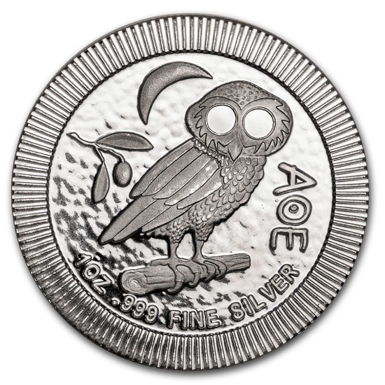 2020 Niue 1 Oz Silver $2 Athenian Owl Stackable Bu