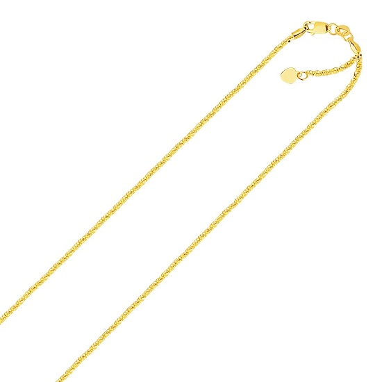 10k Gold Adjustable Sparkle Chain W/ Heart Dangle