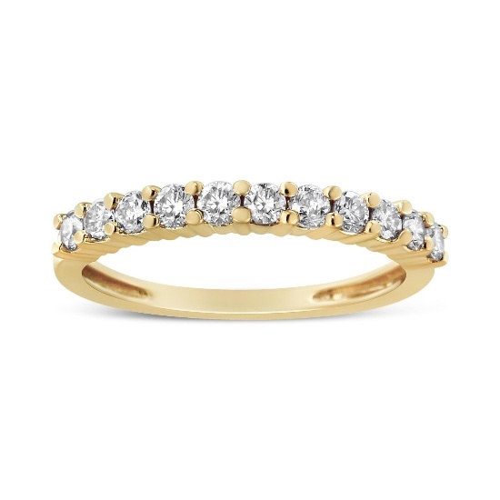 14k Gold-pl. Round .50ct Diamond 11-stone Ring