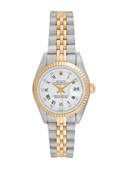 Rolex Datejust Ss 18k Gold White Dial Women's 26mm