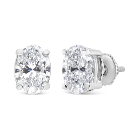 14k Gold Oval Cut .50ct Diamond Stud Earrings