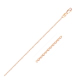14k Rose Gold Diamond-cut Cable Link Chain 1.1mm