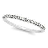 14k Wgold Round .09ct Diamond Wedding Band