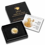 2021w 1/4oz Pf Gold Eagle Type 2 Box & Coa