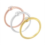 14k Gold-pl Round .15ct Diamond Stackable Ring Set