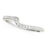 14k Wgold Round .24ct Diamond Curved Design Band