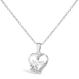 Lovely .05ct Diamond Accent Mom Heart Necklace
