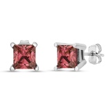 14k Gold Princess .50ct Pink Diamond Stud Earrings