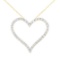 10k Gold-pl 3.00ct Diamond Open Heart Necklace