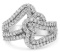 14k Wgold 1.50ct Diamond Double Heart Bypass Band