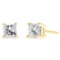 14k Gold .25ct Diamond Solitaire Square Earrings