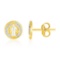 14k Two-tone Gold Religious Medal Post Earrings