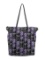 Prada Blue Floral Print Silver-tone Hdw Zip Tote