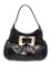 Gucci Blk Leather Gold-tone Hdw Snap Cls Shldr Bag