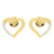 14k Gold .12ct Diamond Open Heart Earrings