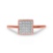 10k Rose Gold .36ct Diamond Composite Square Ring