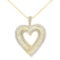 14k Gold-pl. 1.40ct Diamond Open Heart Necklace