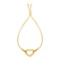 14k Gold Shiny Open Heart Adjustable Bracelet