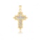14k Two-tone Gold Diamond-cut Cross Pendant