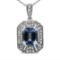 Exquisite 1.63ct Blue Topaz & Diamond Necklace