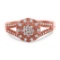 14k Rose Gold-pl .51ct Diamond Floral Cluster Ring