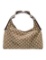 Gucci Gg Horsebit Chain Neut Canvas Top Hdl Bag