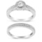 Glistening .49ct Diamond Halo Milgrain Ring Set