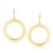 14k Gold Flat Open Tube Round Earrings