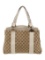 Gucci Bamboo & Leather Neut Canvas Weekender Bag