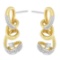10k Two-tone Gold .05ct Diamond Spiral Earrings