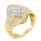 10k Gold-pl. 1.00ct Diamond Bypass Ring