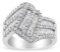 14k W. Gold Round & Baguette 1.50ct Diamond Ring