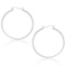 10k White Gold Polished Hoop Earrings 40mm