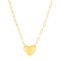 14k Gold Puffed Heart Paperclip Necklace