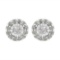 Glittering .55ct Diamond Halo Stud Earrings