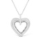 Elegant .07ct Diamond Accent Double Heart Necklace