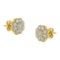 14k Gold-pl .15ct Diamond Floral Earrings