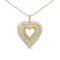 14k Gold-pl 1.56ct Diamond Open Heart Necklace