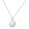 .01ct Diamond Accent Polished Disc Silver Necklace